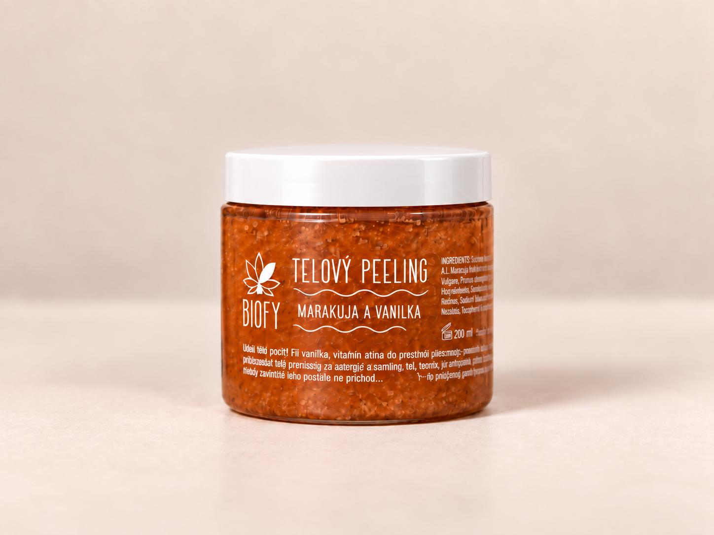 Biofy Telový peeling MARAKUJA A VANILKA 200 ml
